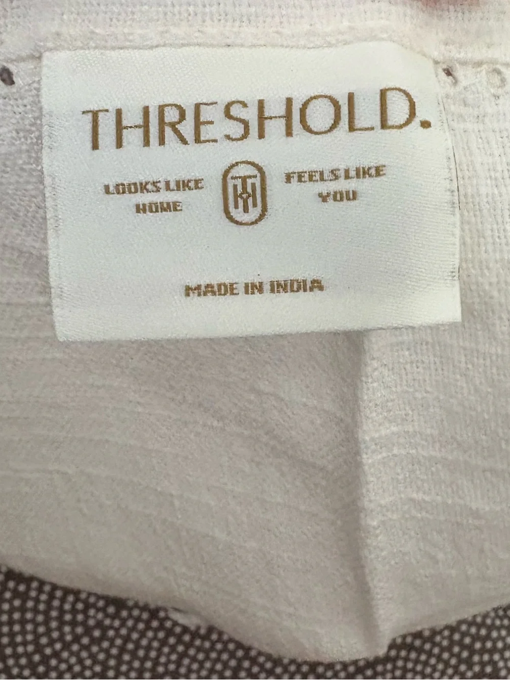 Threshold Cream Textured Top with Gold Logo
